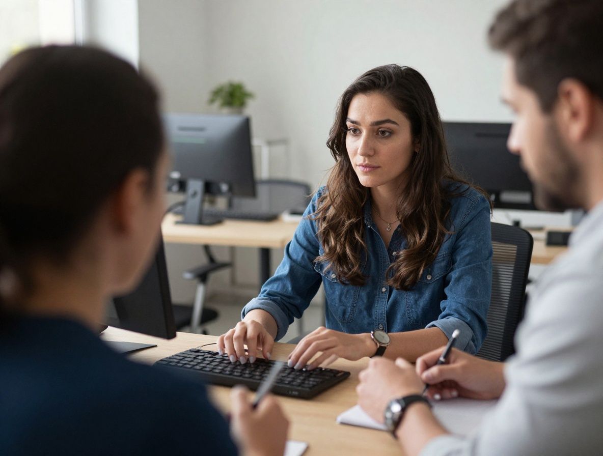 Молодой журналист редактирует видеоматериал на ноутбуке в современном цифровом медиа-офисе с несколькими мониторами